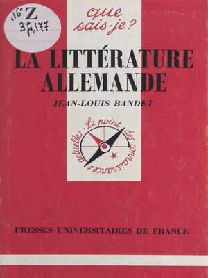 cover image of La littérature allemande